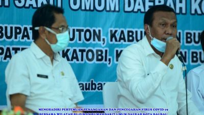 Menghadiri Pertemuan Penanganan dan Pencegahan Covid-19 Bersama Wilayah Rujukan RSUD Kota Baubau